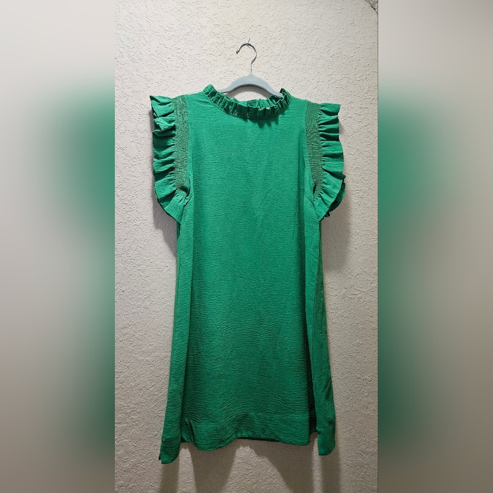 JODIFL Emerald Green Top with Ruffle Detail
